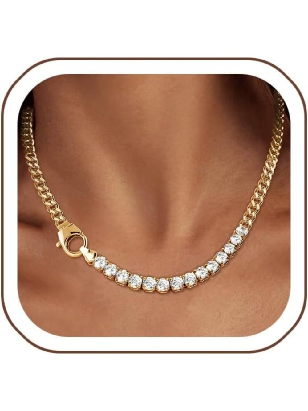 Dainty Butterfly Choker Necklace - 14K Gold Plated, Rhinestone & Zirconia Chain
